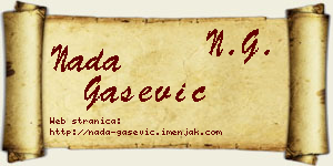 Nada Gašević vizit kartica